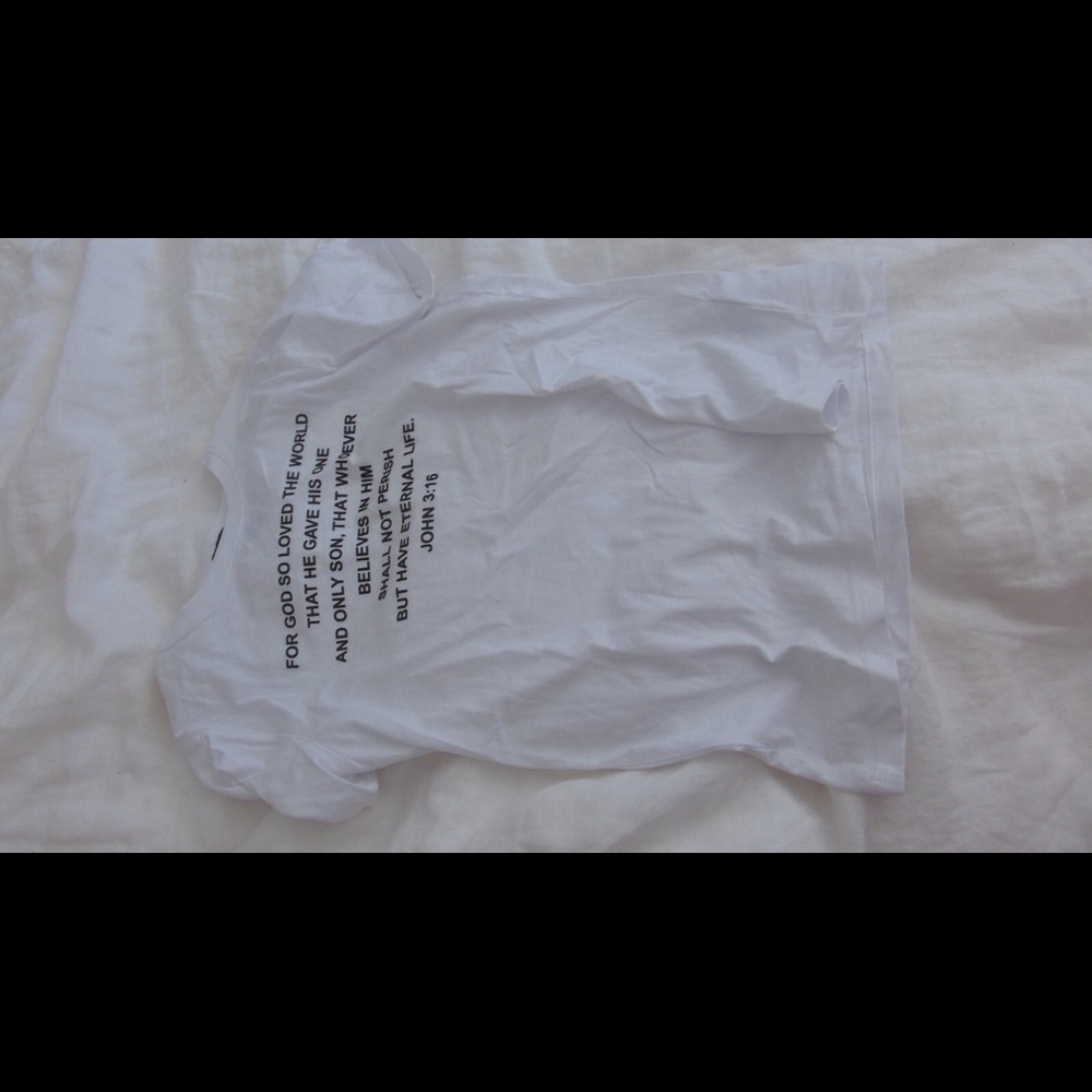 White Bible quote shirt